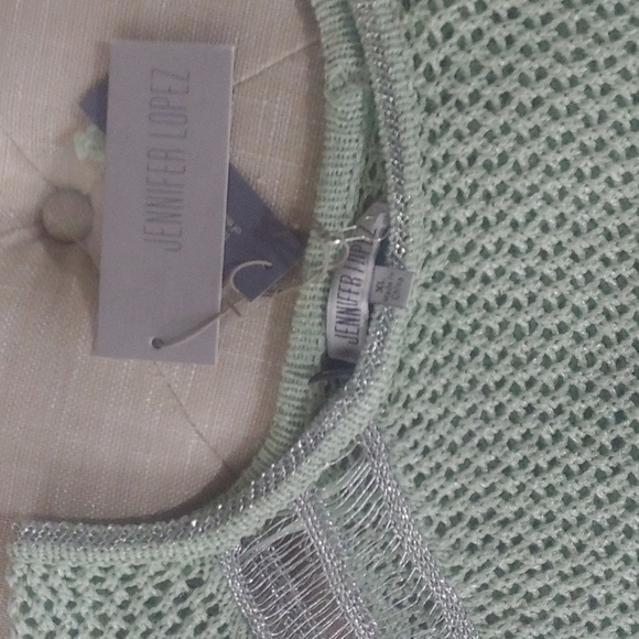 5/$25 Jennifer Lopez Kohls Sweater Fishnet Metallic XL - Picture 2 of 4